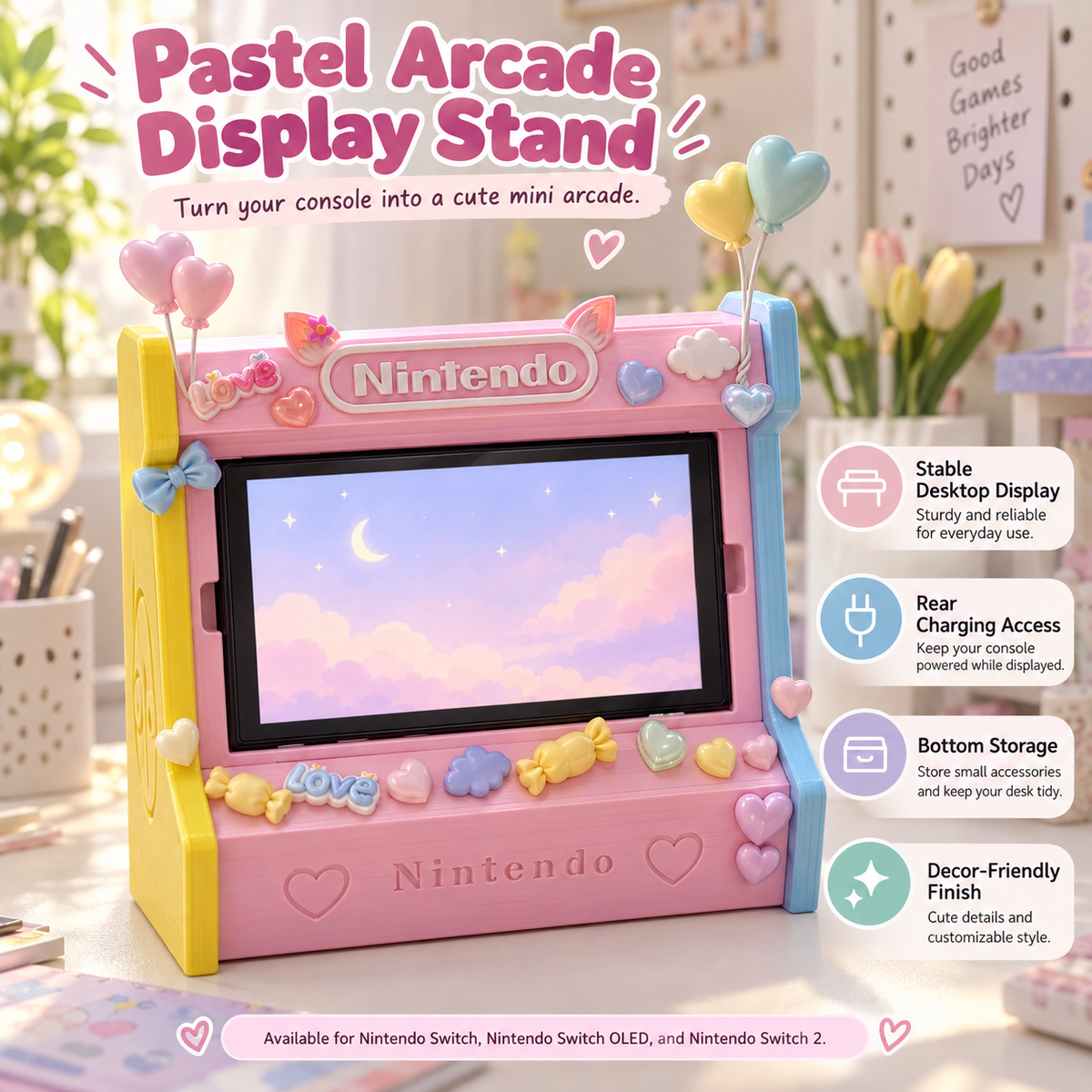 Pastel Arcade Display Stand for Nintendo Switch / OLED / Switch 2