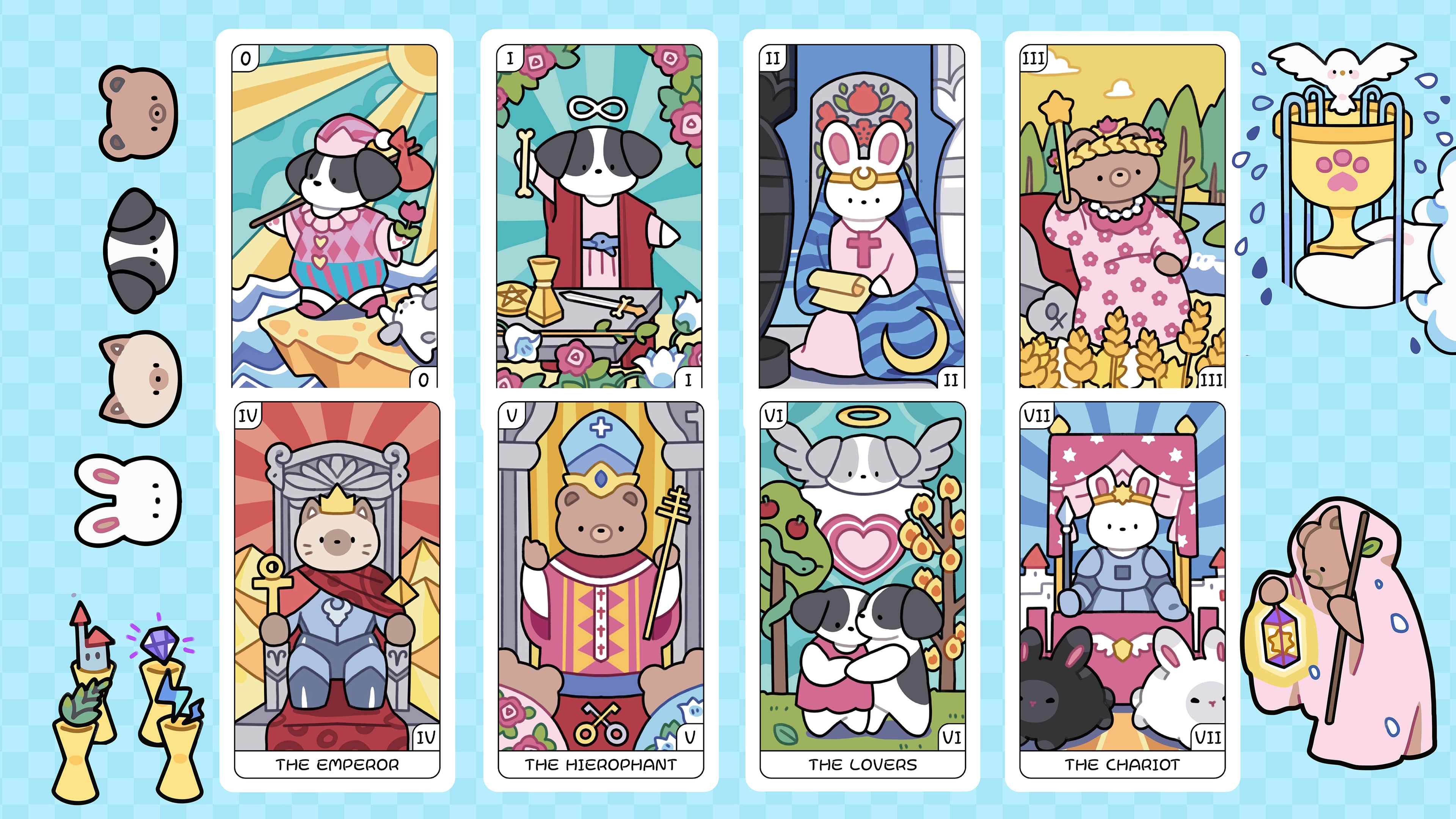 yolo-animal-themed-tarot- cards display